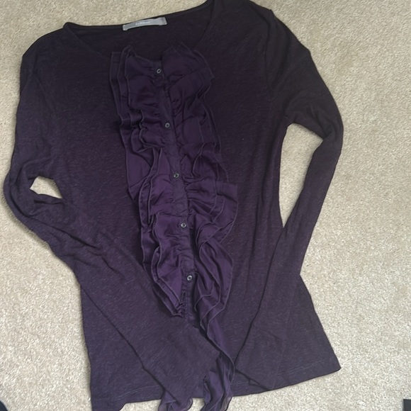 In Wear Women's Purple Ruffle Top - Picture 3 of 5
